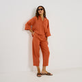 Pantalon fluide à plis femme - 1