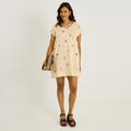 Robe courte brodée en gaze de coton - 1
