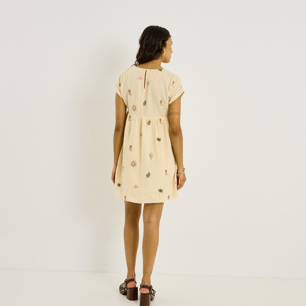 Robe courte brodée en gaze de coton - 2