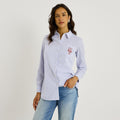 Chemise rayée à broderies femme - 1