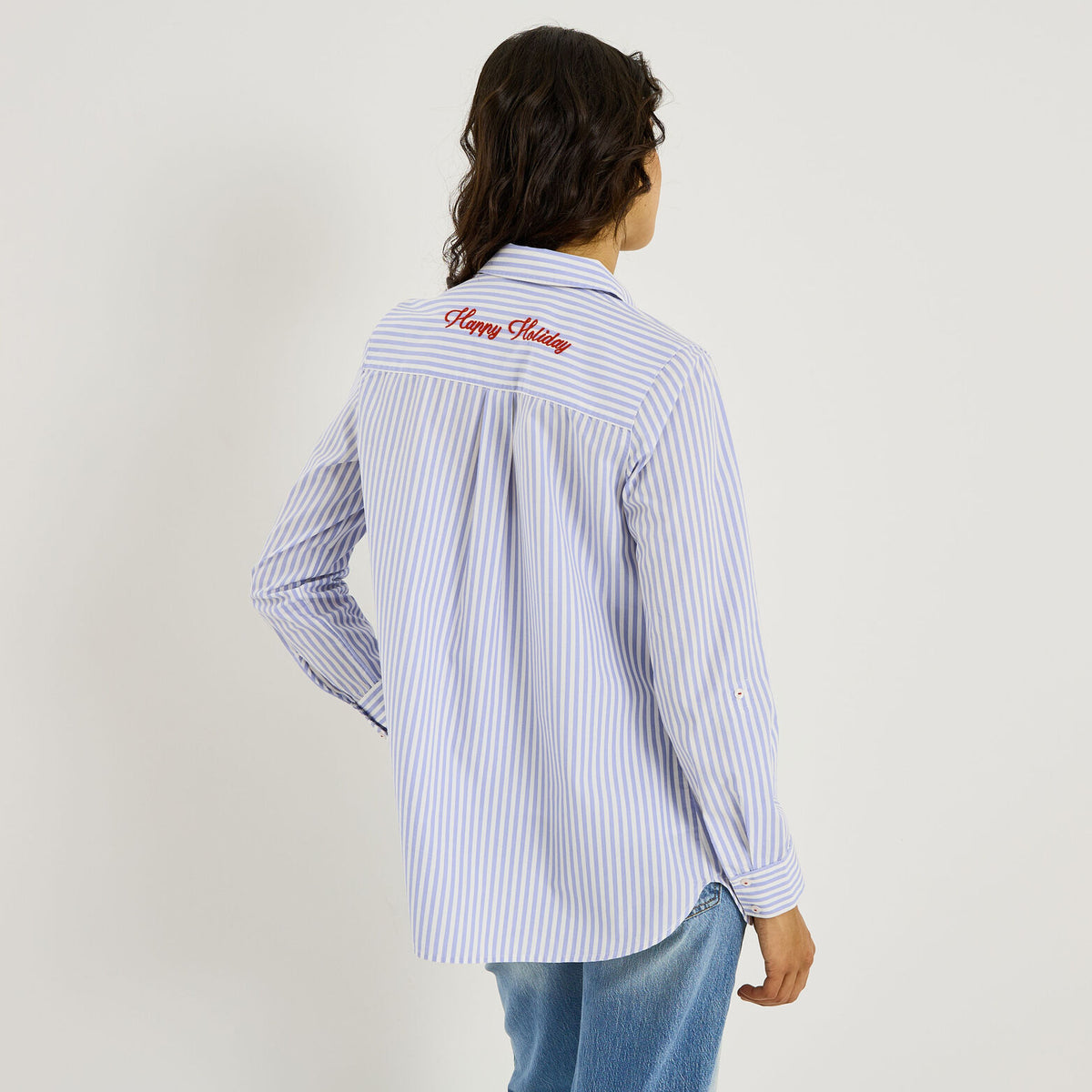 Chemise rayée à broderies femme - 2