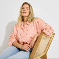Chemise rayée à broderies femme - 1