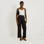Pantalon large à pont femme - 1