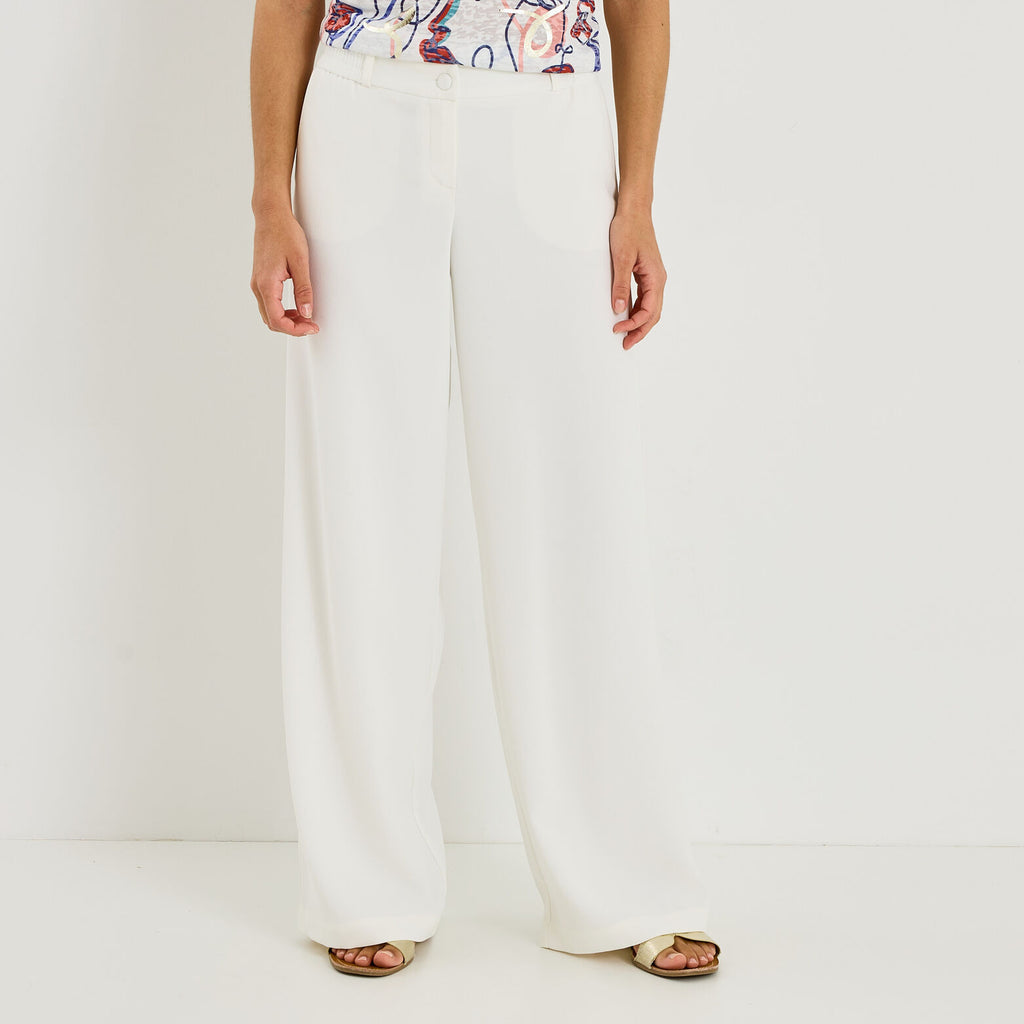 Pantalon fluide taille élastiquée femme - 1