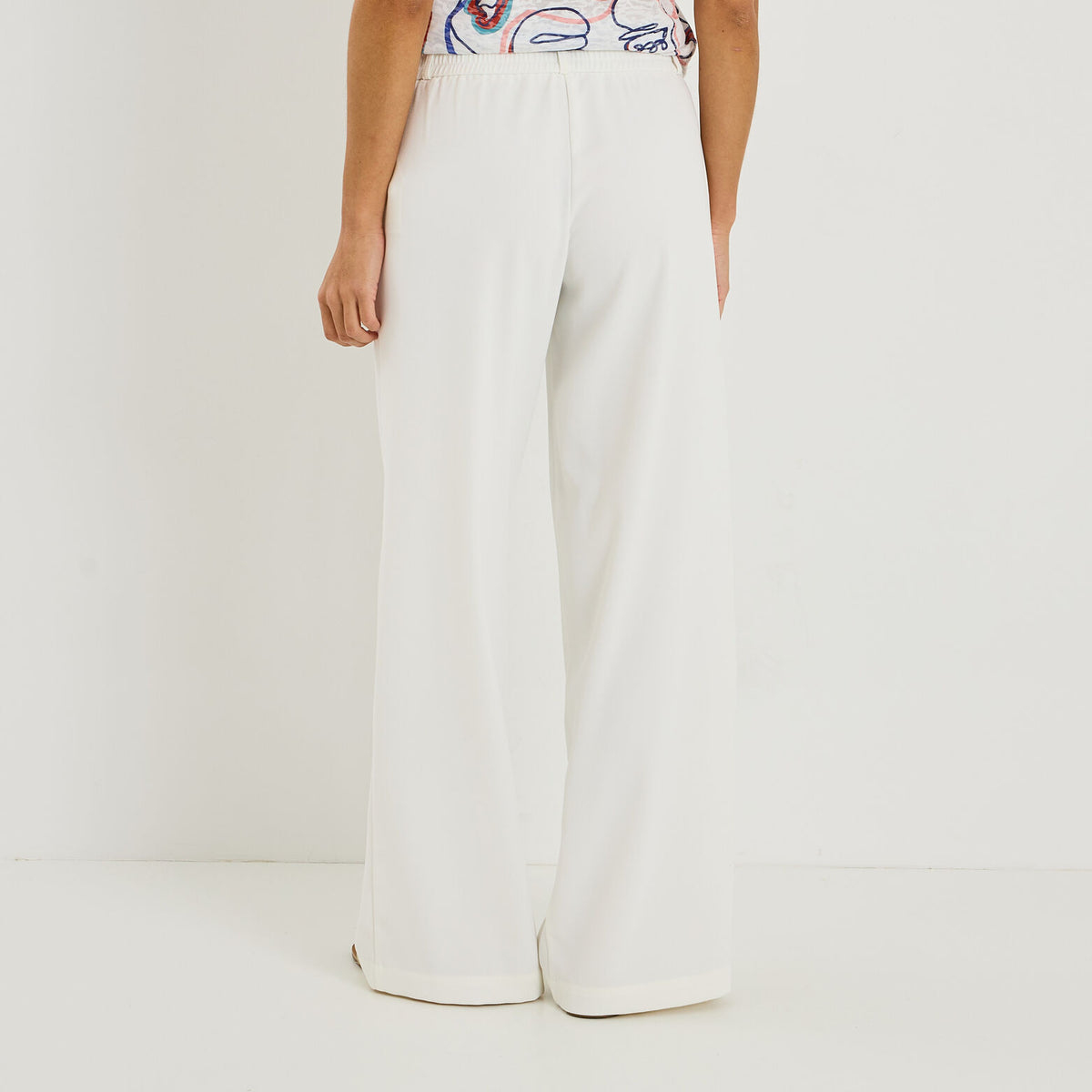 Pantalon fluide taille élastiquée femme - 2