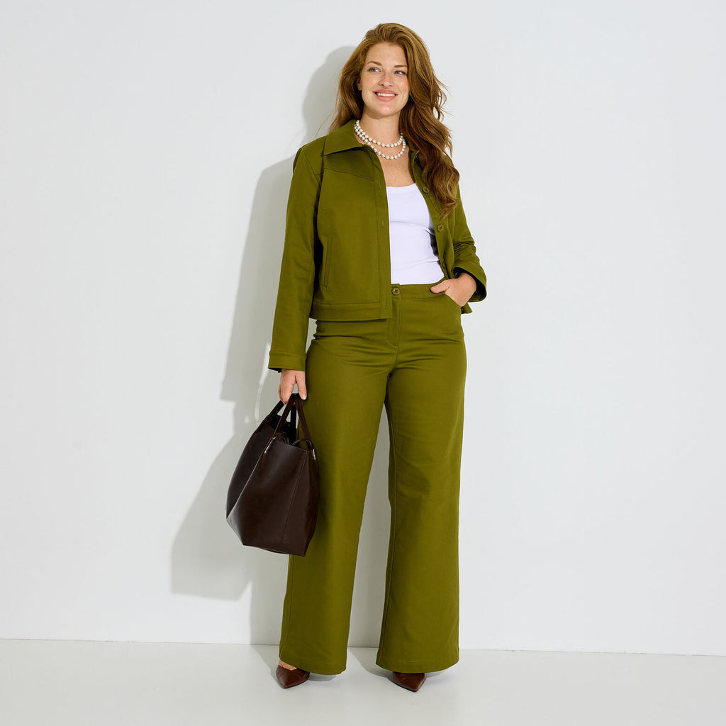 Pantalon structuré large femme - 1