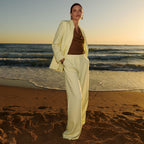 Pantalon large à pinces femme - 1