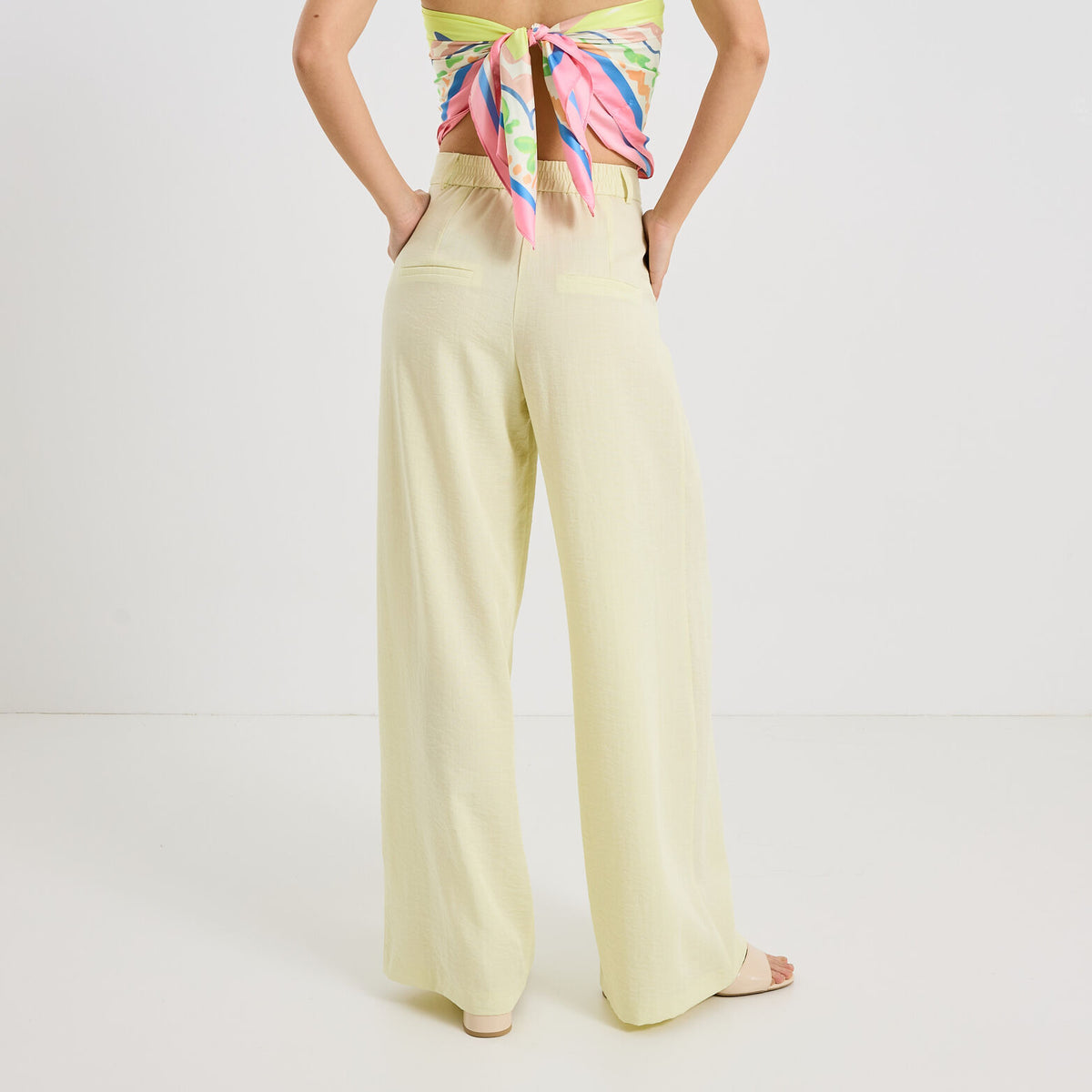 Pantalon large à pinces femme - 2