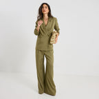Pantalon large à pinces femme - 1