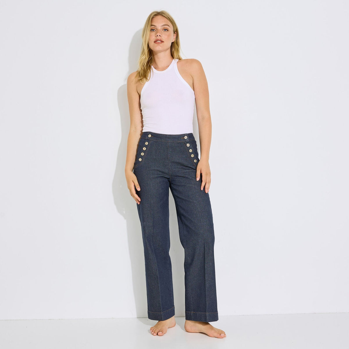 Jean flare à pont POMPON F02 femme. - 1
