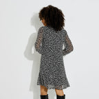 Robe courte évasée à motif abstrait - 2