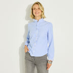 Chemise rayée col volanté femme - 1