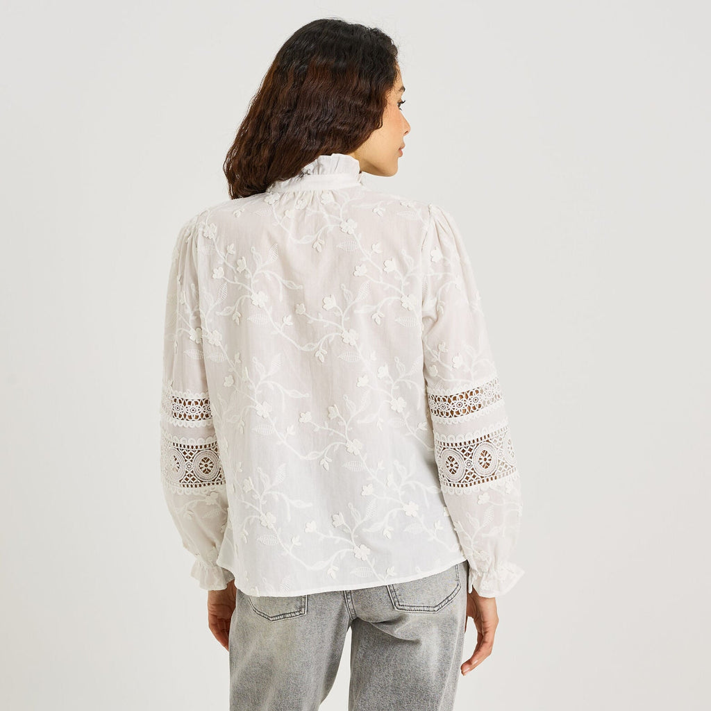 Chemise brodée détails ajourés femme - 2