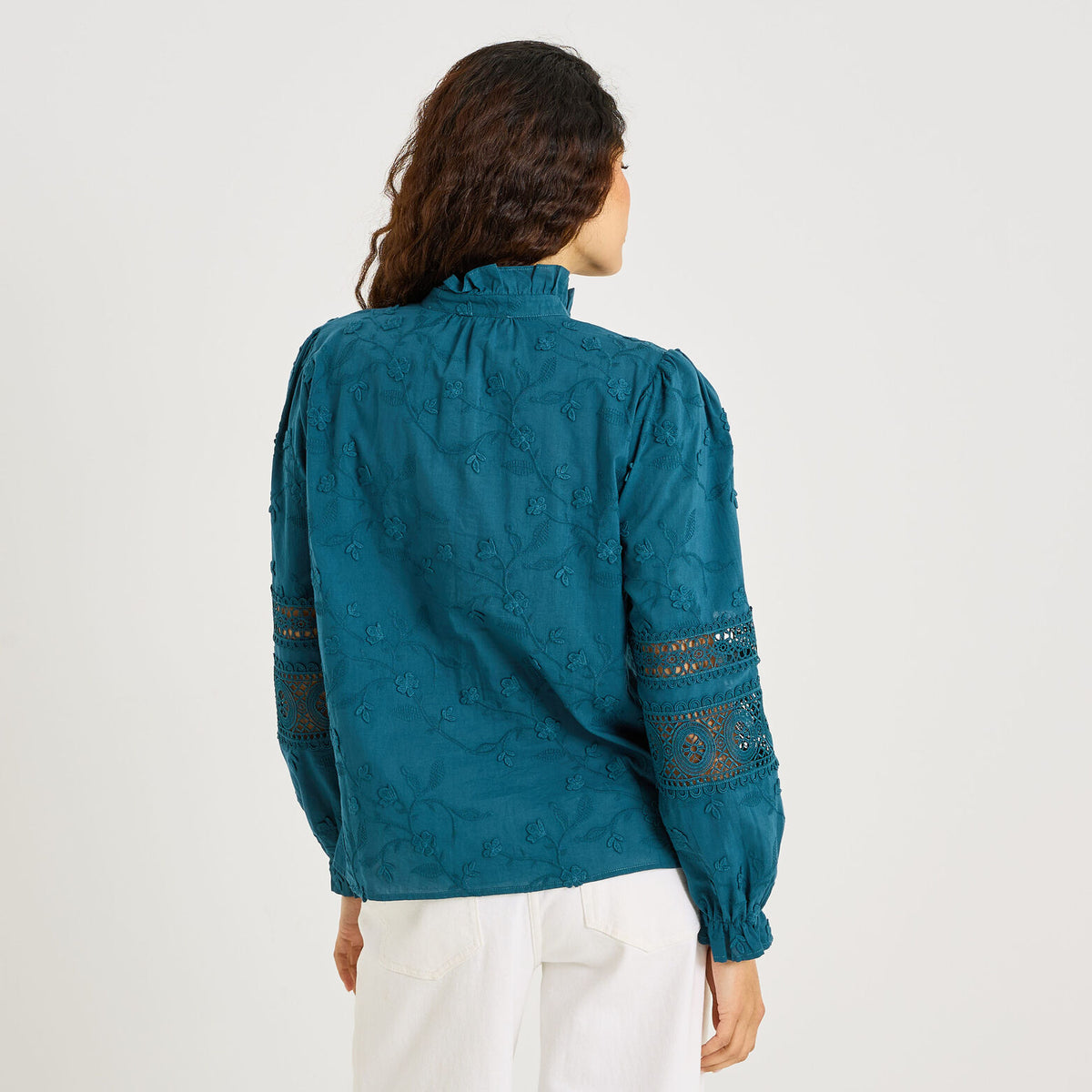 Chemise brodée détails ajourés femme - 2