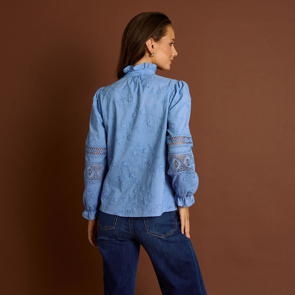 Chemise brodée détails ajourés femme - 2
