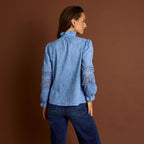 Chemise brodée détails ajourés femme - 2