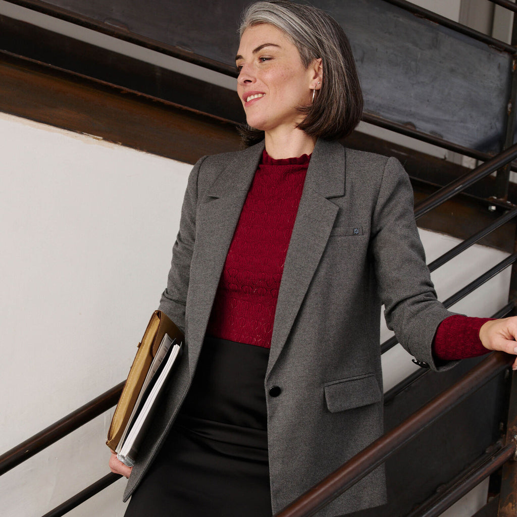 Veste blazer col tailleur femme - 1