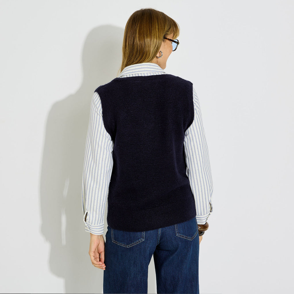 Pull-chemise bi-matière pour femme - 2