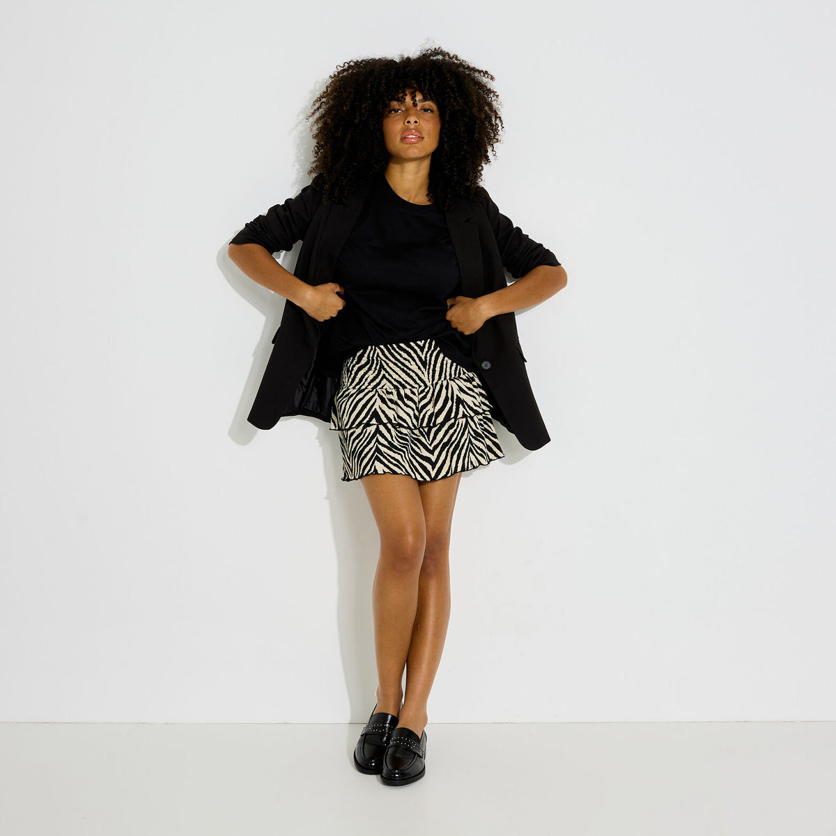 Jupe-short courte imprimé zébré - 1