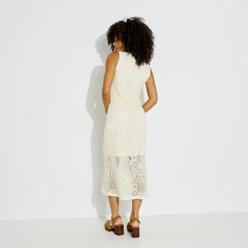 Robe longue en maille ajourée - 2