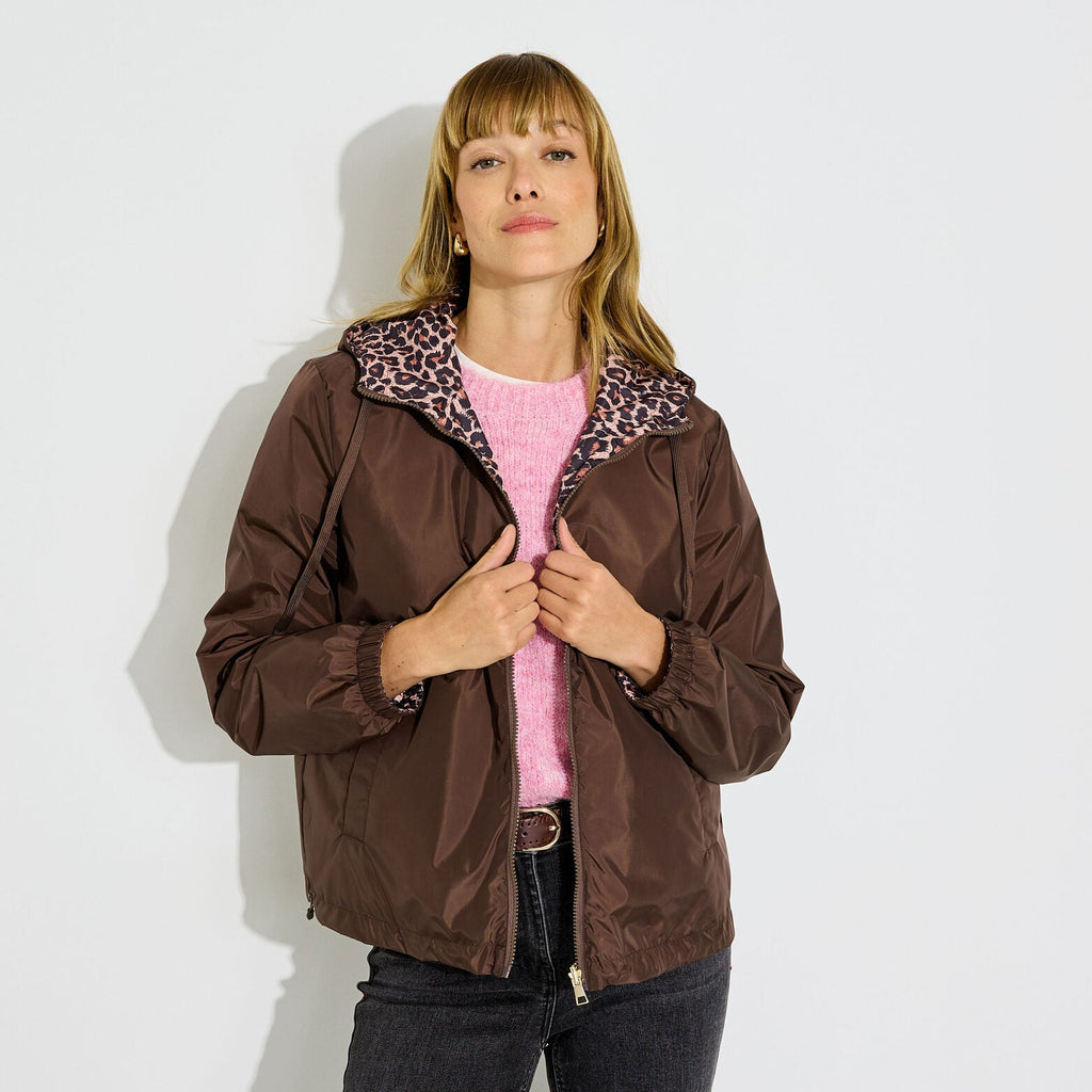 Blouson imperméable à capuche femme - 1