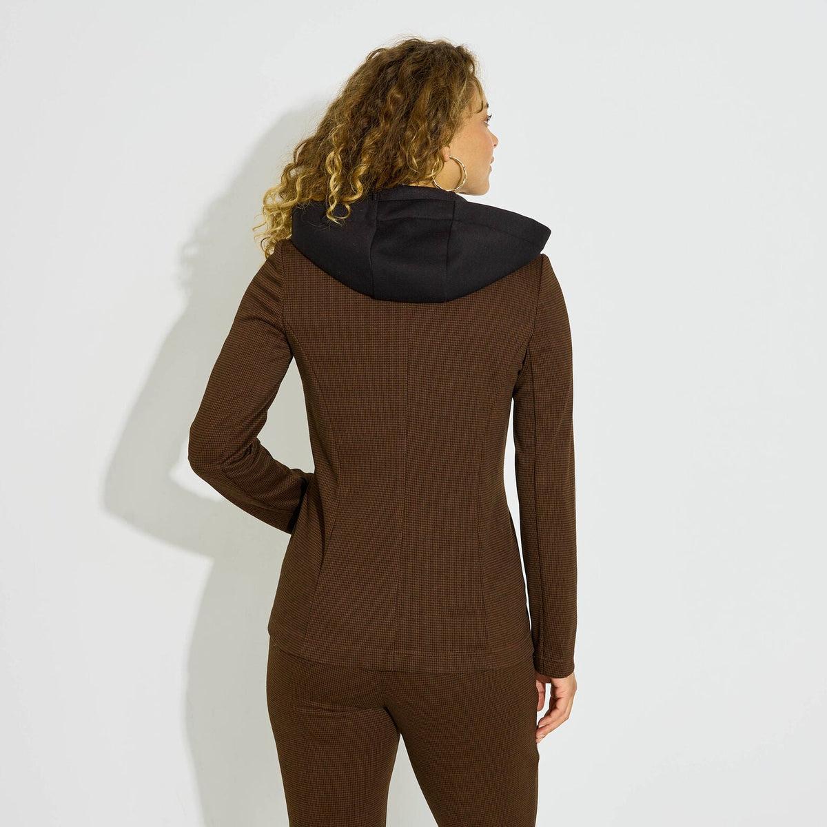 Veste Blazer maille à capuche femme - 2