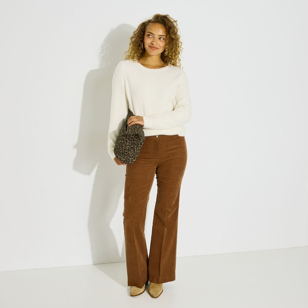 Pantalon velours côtelé femme - 1