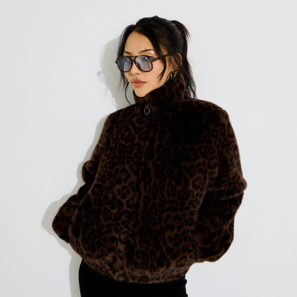 Manteau court léopard femme - 1