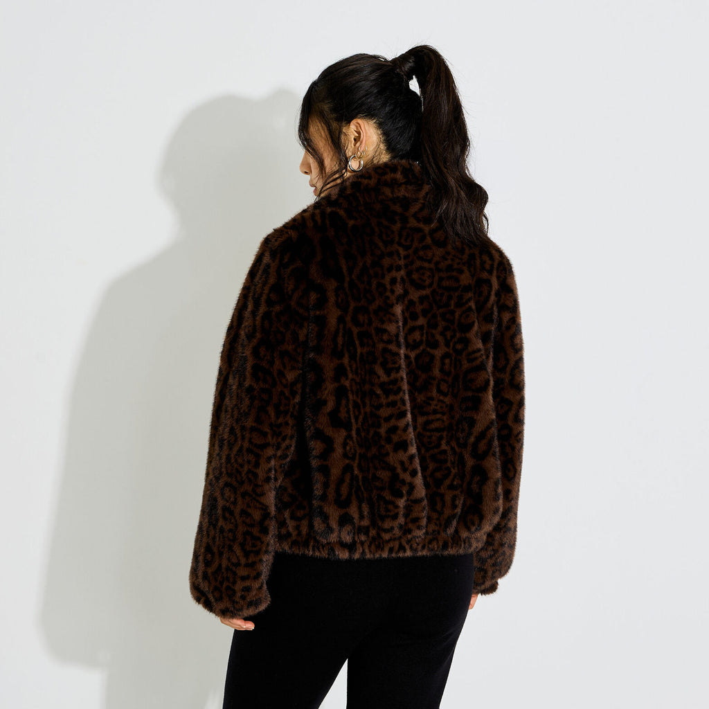 Manteau court léopard femme - 2
