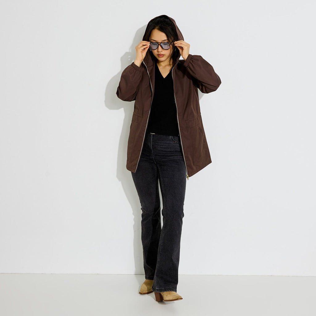 Parka déperlante à capuche femme - 1