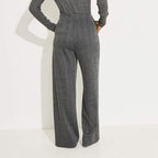 Pantalon large à carreaux femme - 2