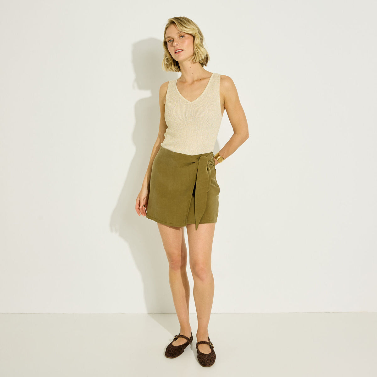 Jupe-short courte avec nœud  - 1