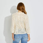 Chemise ajourée manches 3/4 femme - 2