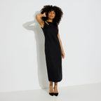 Robe longue sans manches avec fente - 1