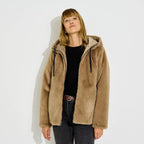 Manteau chaud réversible à capuche femme - 1