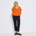 Pantalon chino velours à revers femme - 1