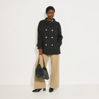 Manteau court droit caban boutonné femme - 1