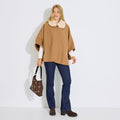 Poncho col imitation fourrure femme - 1