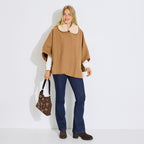 Poncho col imitation fourrure femme - 1