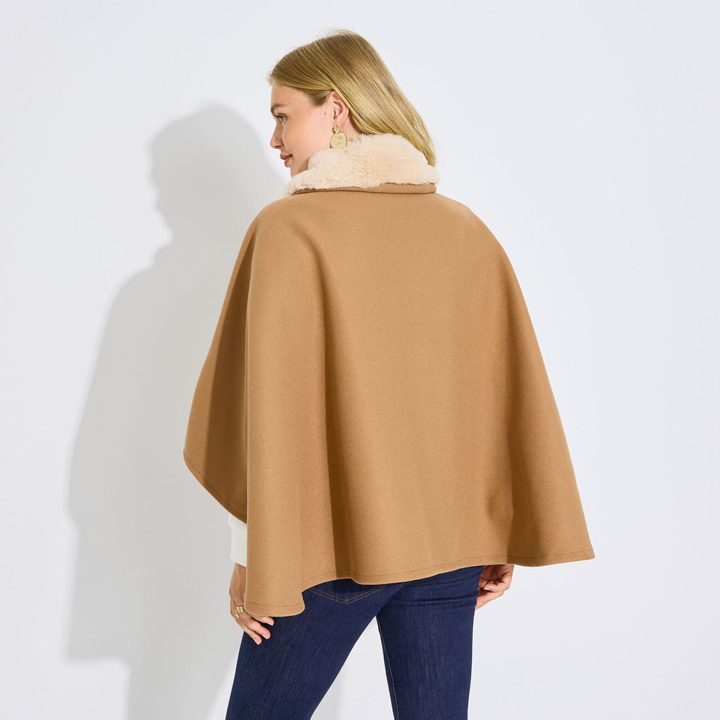 Poncho col imitation fourrure femme - 2