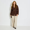 Veste blazer en tweed col tailleur femme - 1