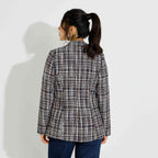 Veste blazer en tweed col tailleur femme - 2