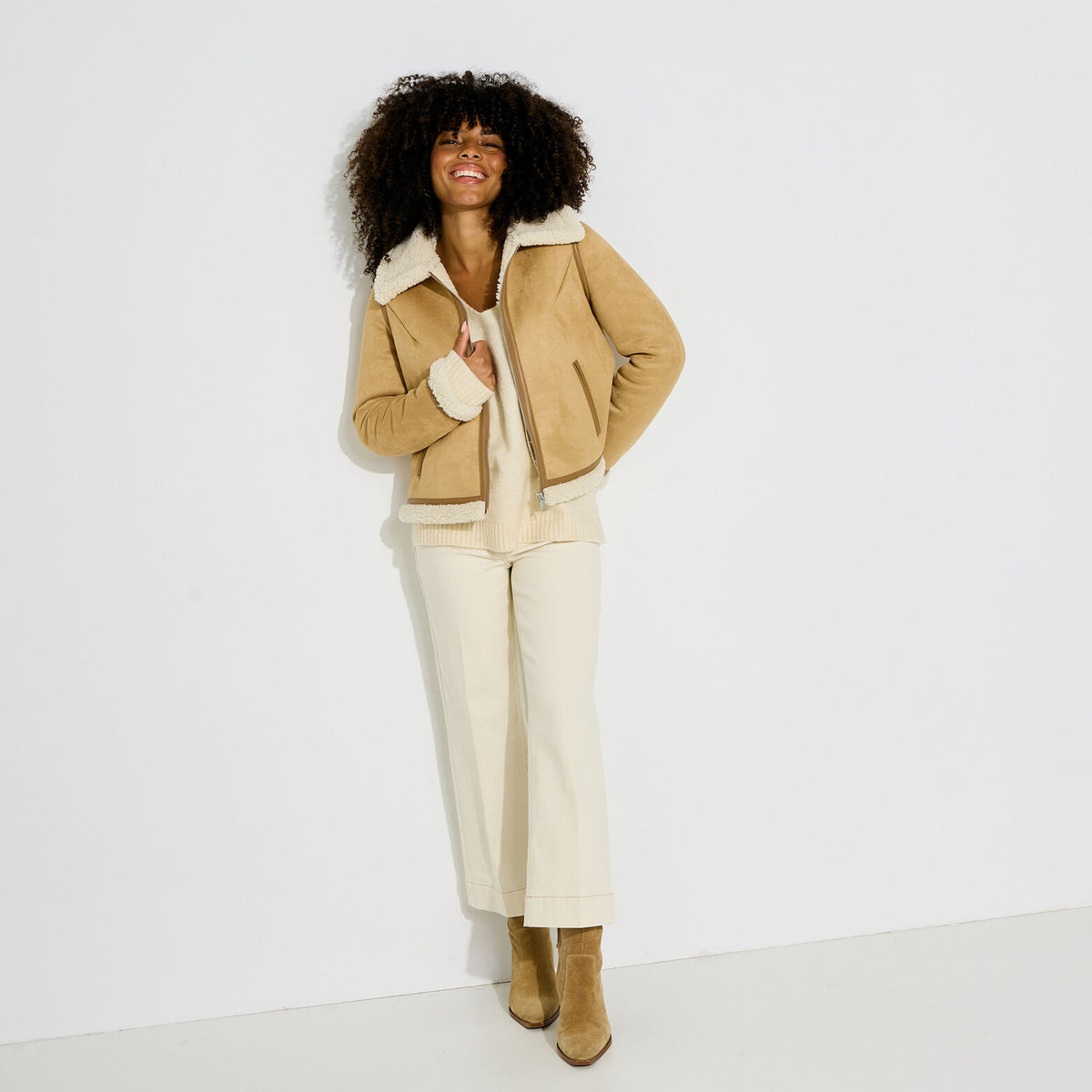 Blouson en suédine femme - 1
