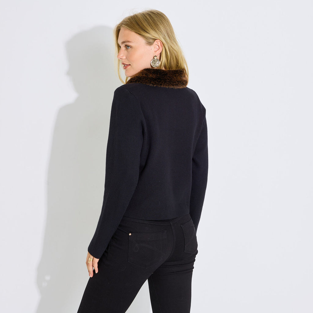 Gilet court avec col amovible femme - 2