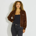 Gilet fluffy col chemise femme - 1