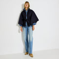 Poncho court ceinturé femme - 1