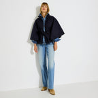 Poncho court ceinturé femme - 1