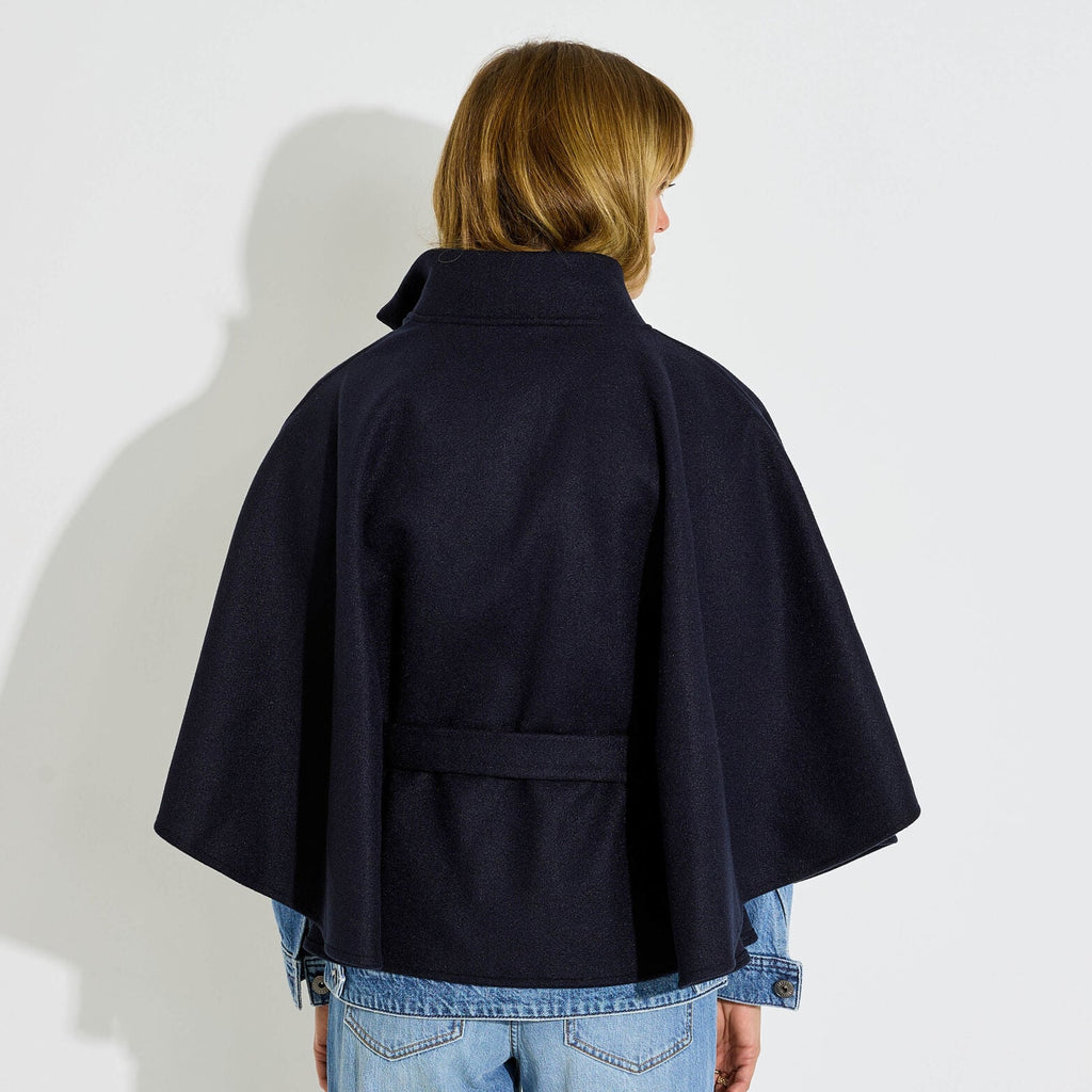 Poncho court ceinturé femme - 2