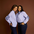 Blouse rayée brodée femme - 1