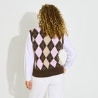 Pull 2 en 1 motif losanges femme - 2
